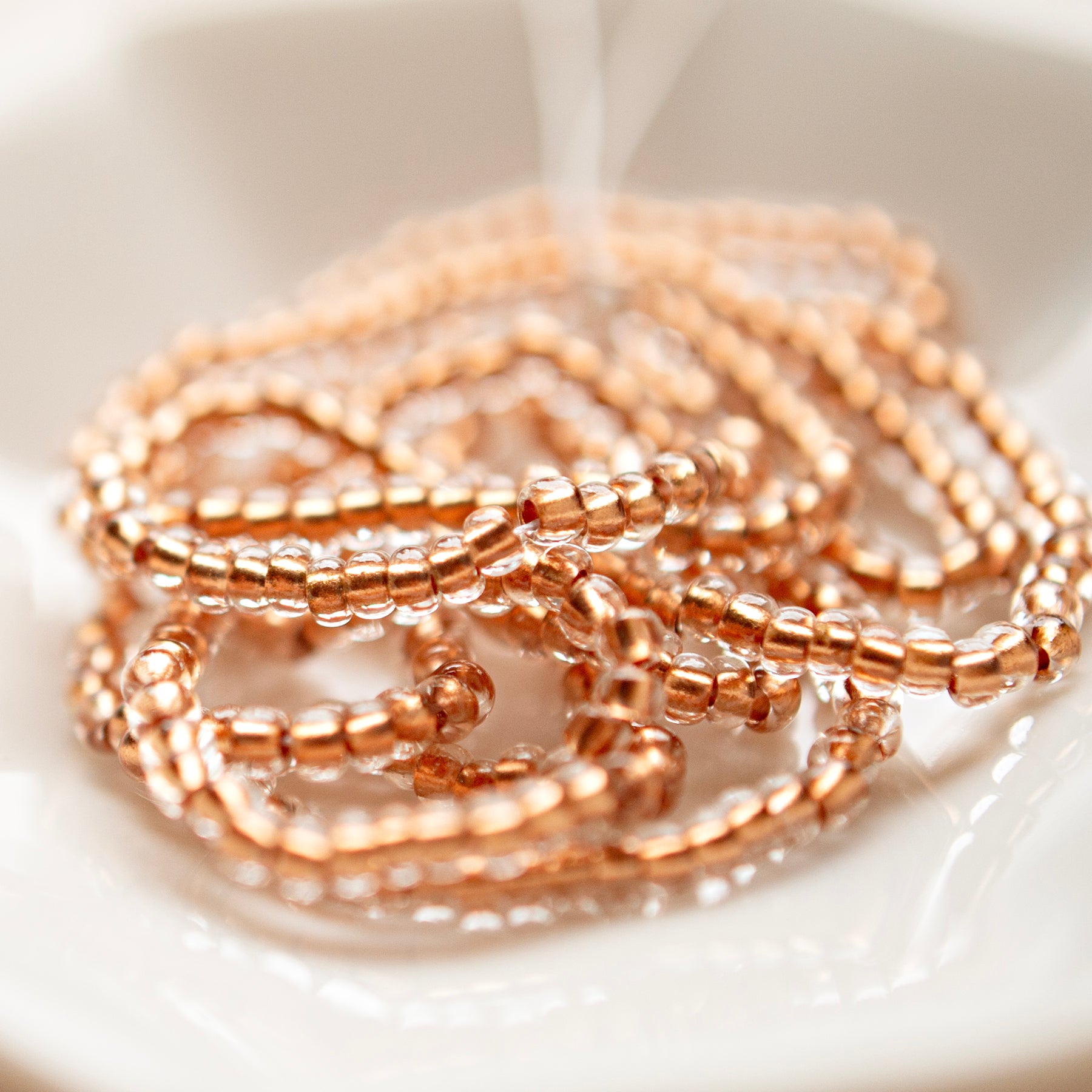 Round Seed Beads 10/0 Crystal Copper