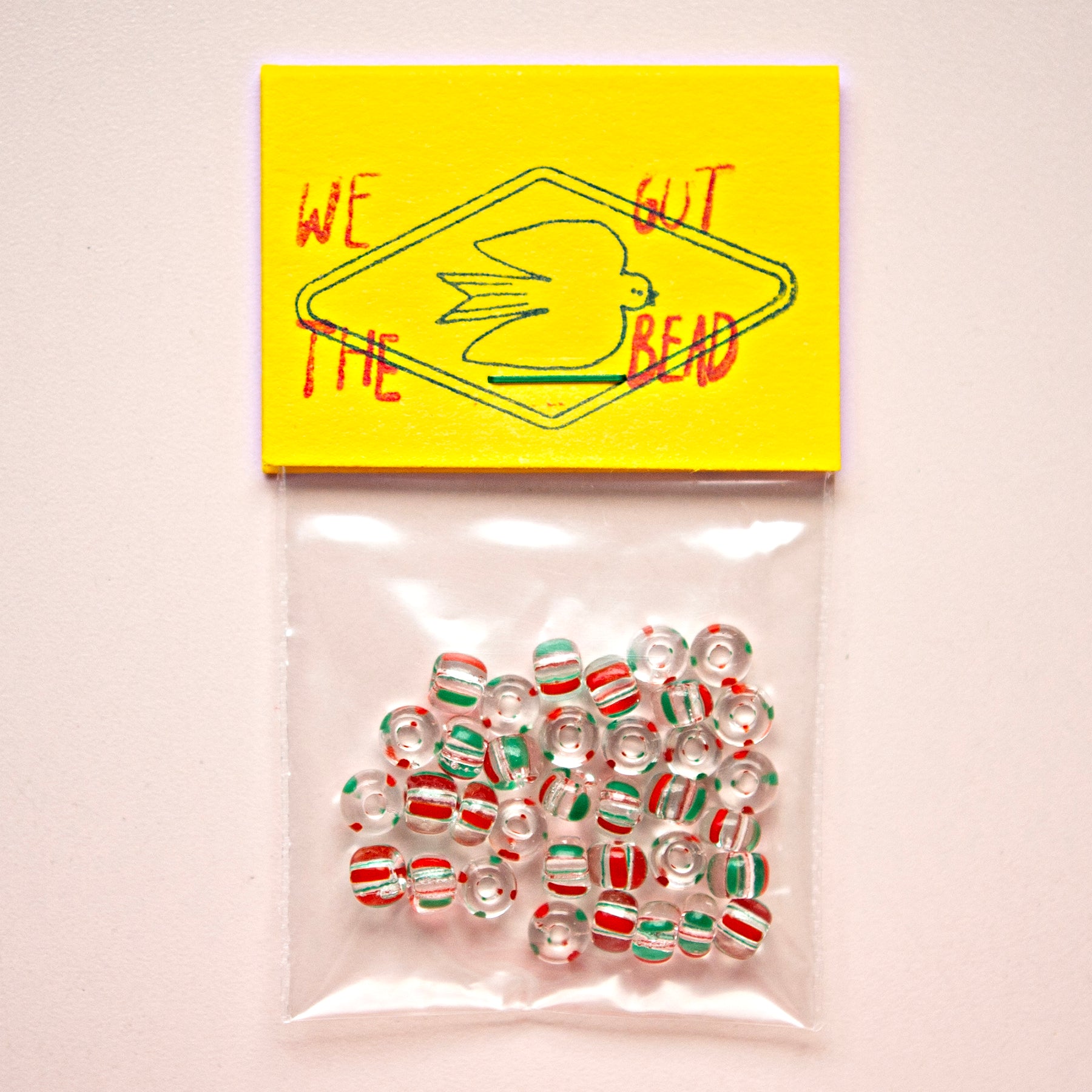 Striped Seed Beads 5/0 Crystal RG